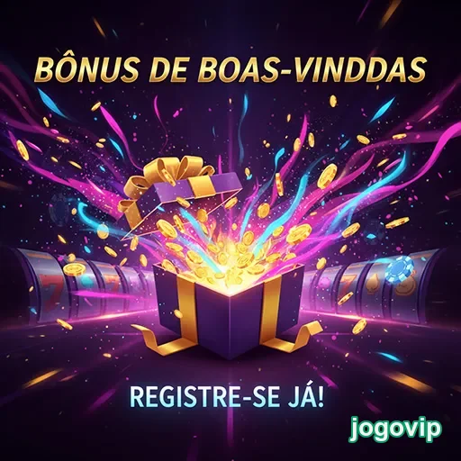 Imagem do bônus de boas-vindas do JogoVIP, promovendo vantagens para novos usuários.