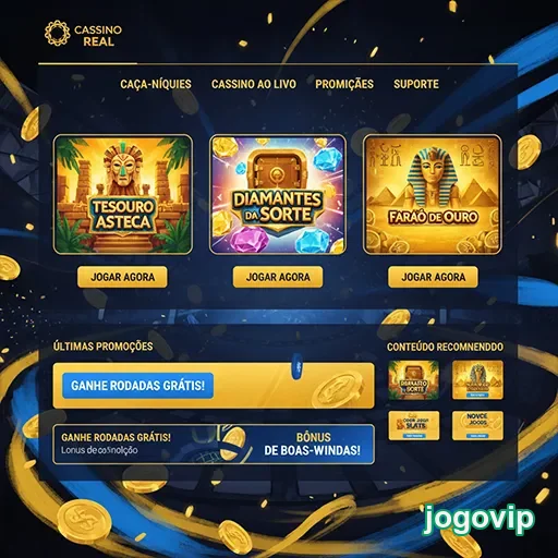 Imagem de jogos do cassino real no site jogovip, destacando a diversão e a emoção dos jogos.